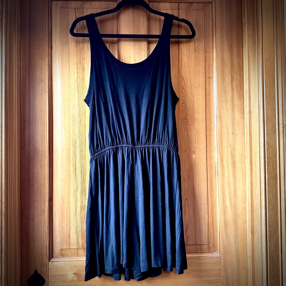 Black Jersey Sleeveless Tank Romper, medium